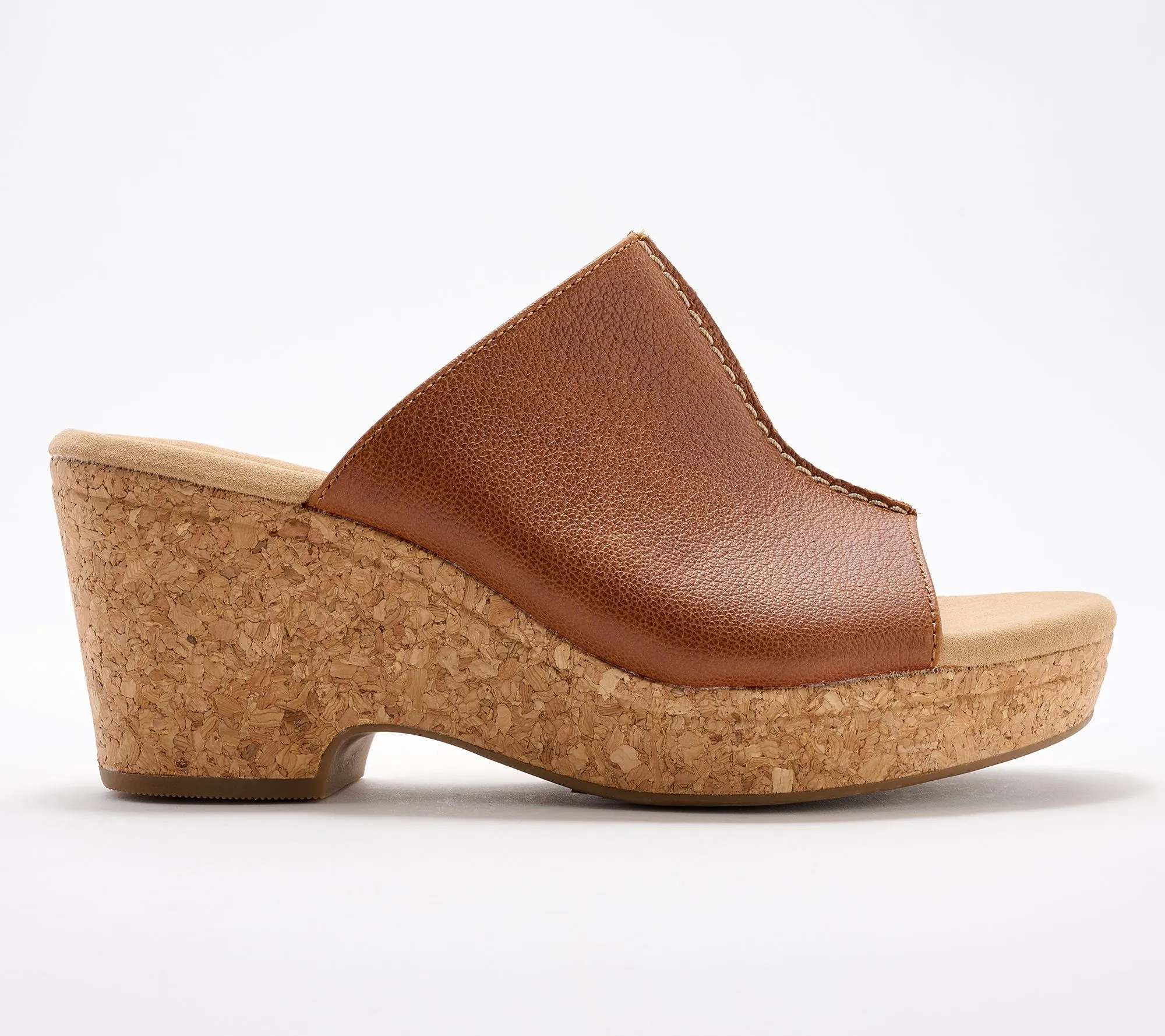 Clarks Collection Leather Cork Wedge Giselle Orchid