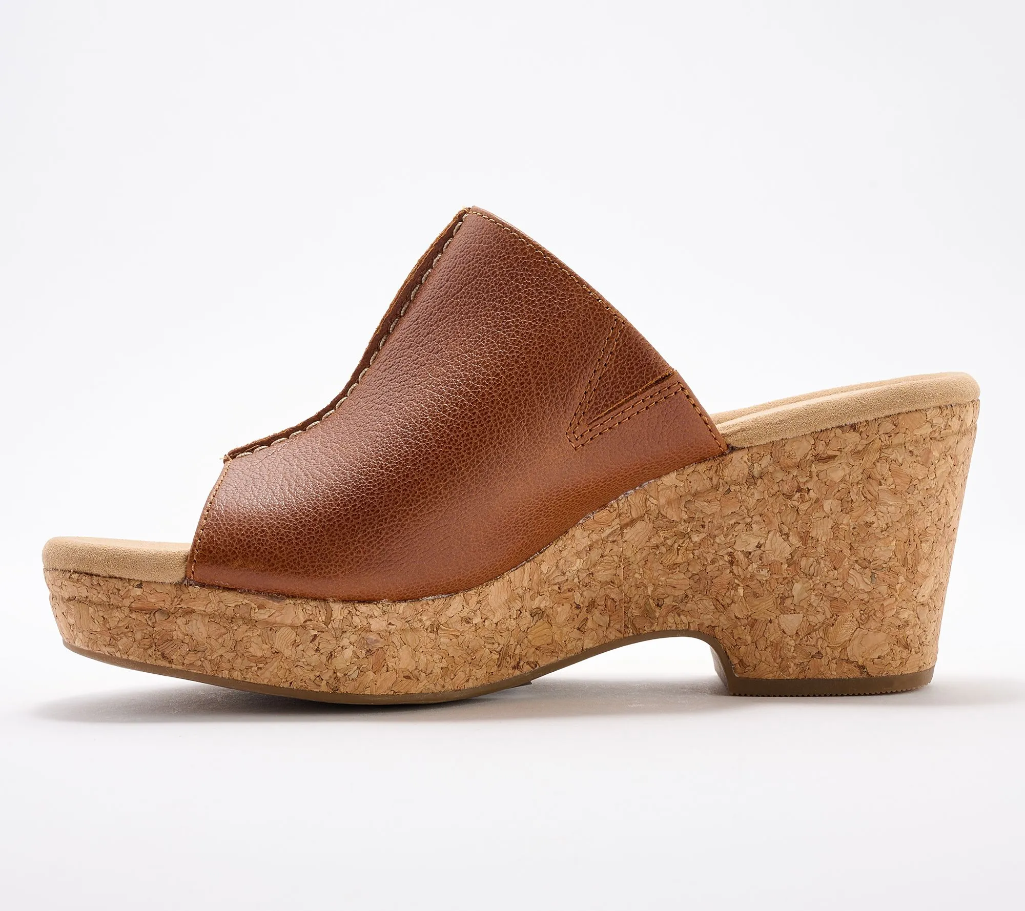 Clarks Collection Leather Cork Wedge Giselle Orchid