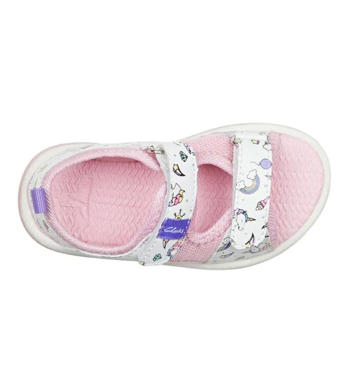 clarks frida kids white pink