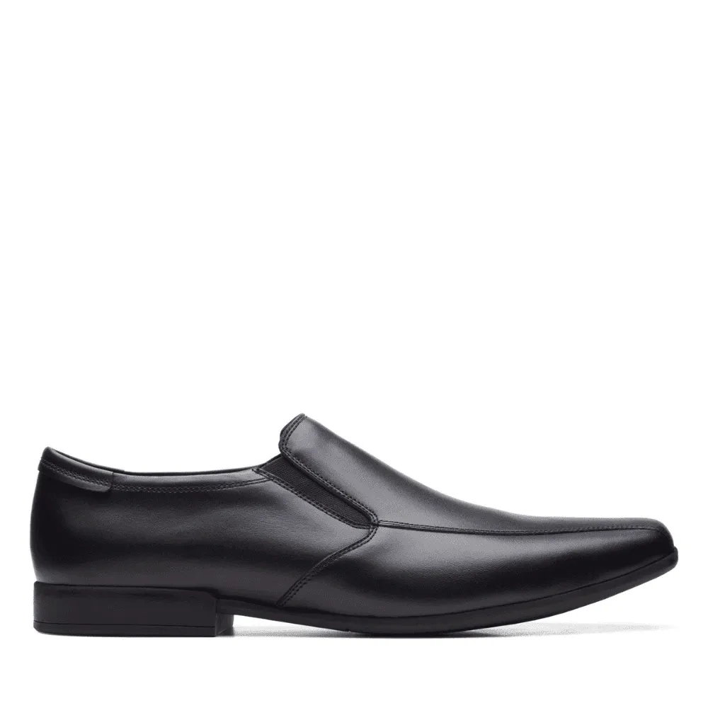 Clarks Sidton Edge Slip On  Black Leather Smart Shoe