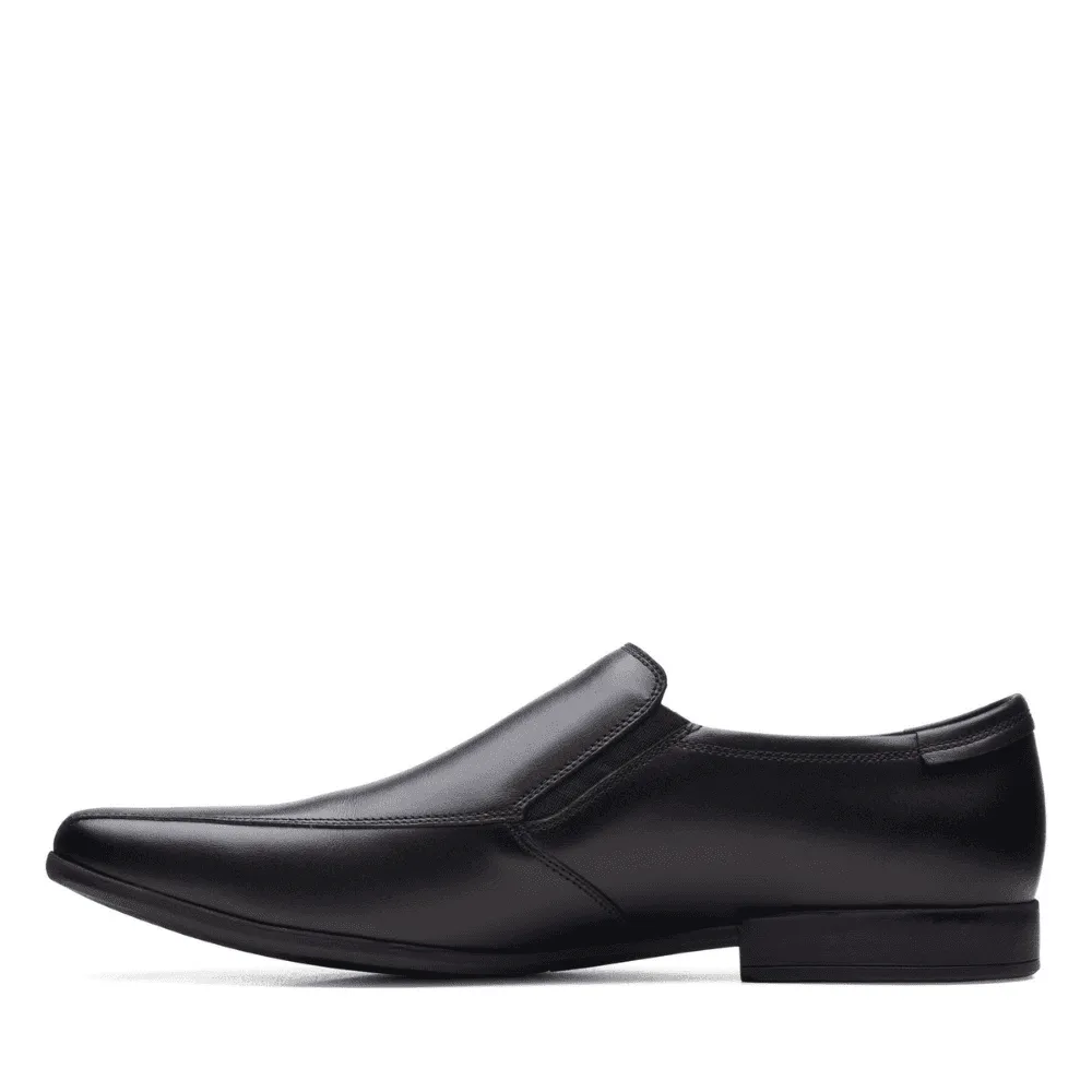 Clarks Sidton Edge Slip On  Black Leather Smart Shoe