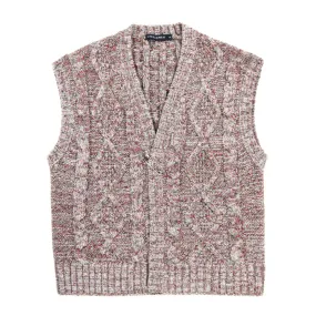 COGNOMEN 11 COLOUR ARAN KNIT VEST GREY