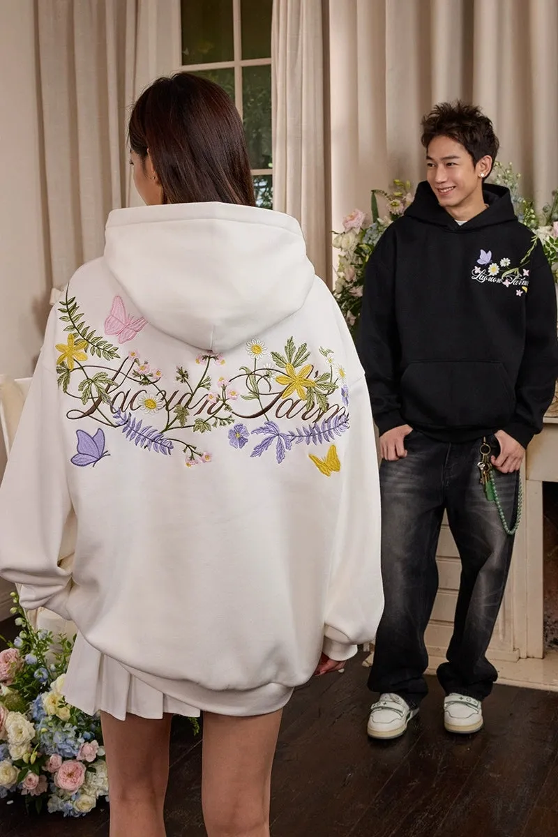 Colorful Floral Embroidery Pullover Hoodie