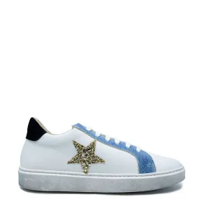 Confetti White Denim Star Sneaker