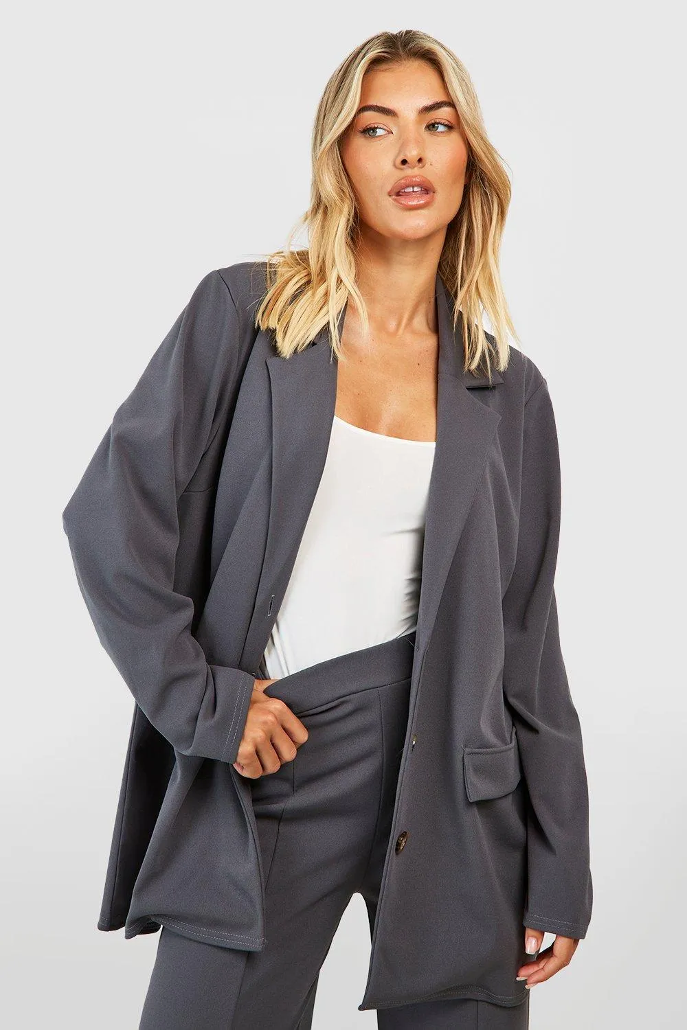 Crepe Oversized Fit Blazer