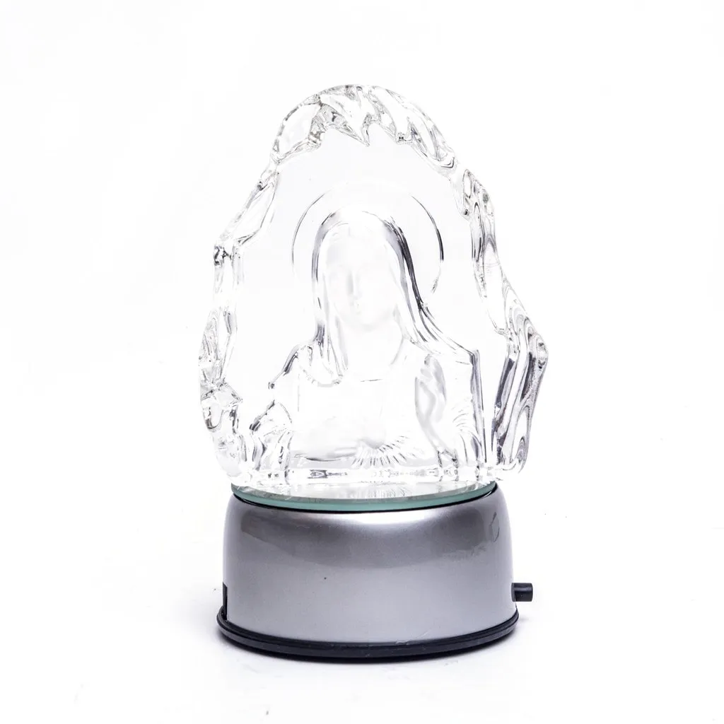 Crystal Engraved Jesus/Mary/Mother Mary Light Base