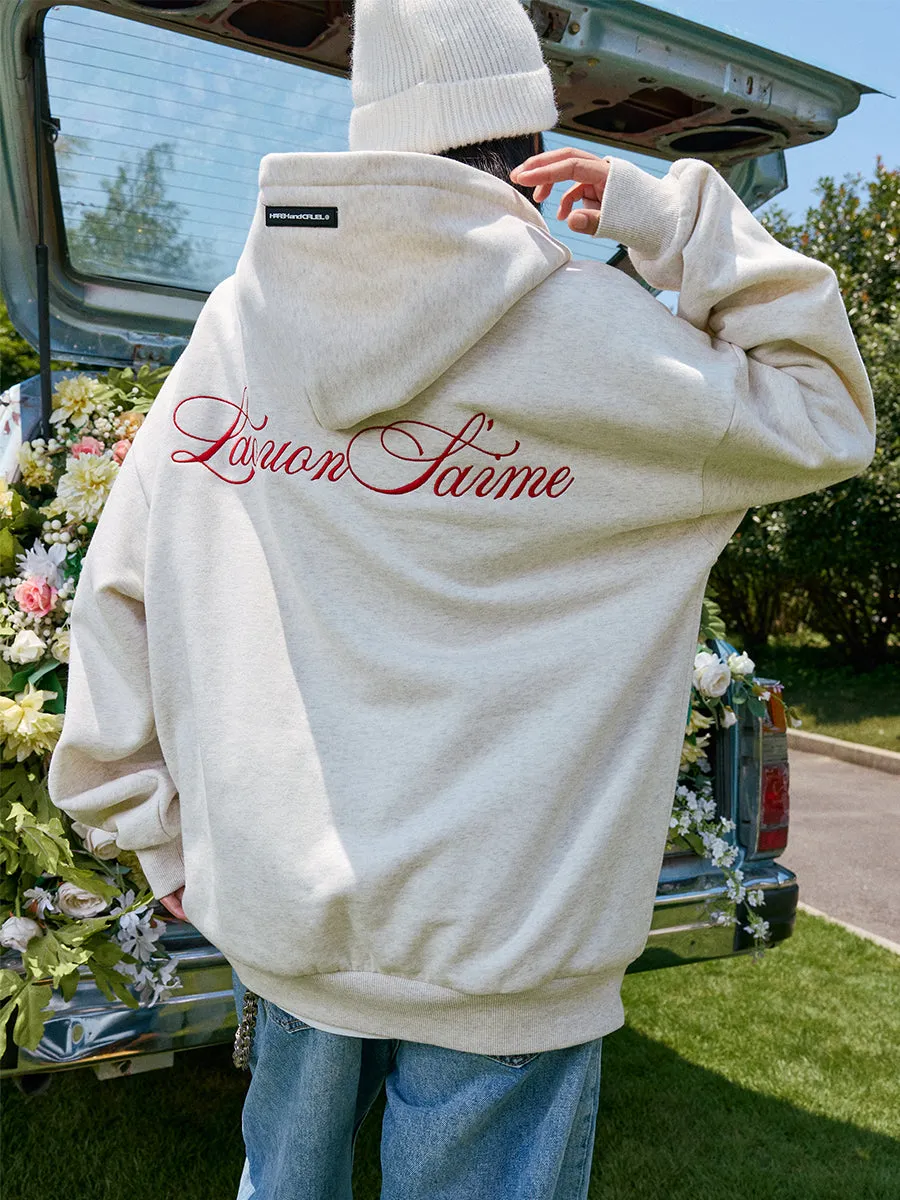 Cursive Embroidered Hoodie