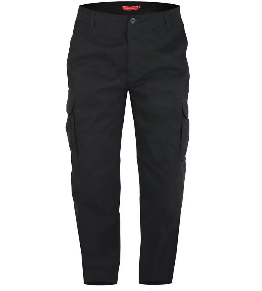 D555 Big Mens Peached And Washed Cotton Cargo Trousers (ROBERT)