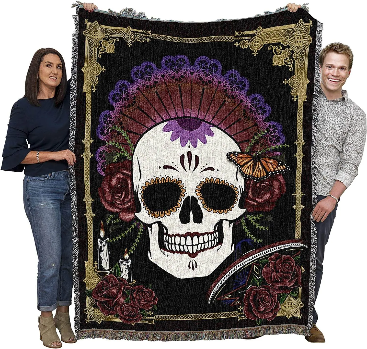 Day of the Dead Tapestry Blanket