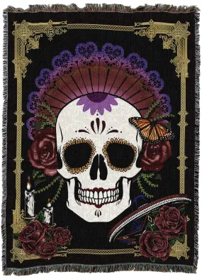 Day of the Dead Tapestry Blanket