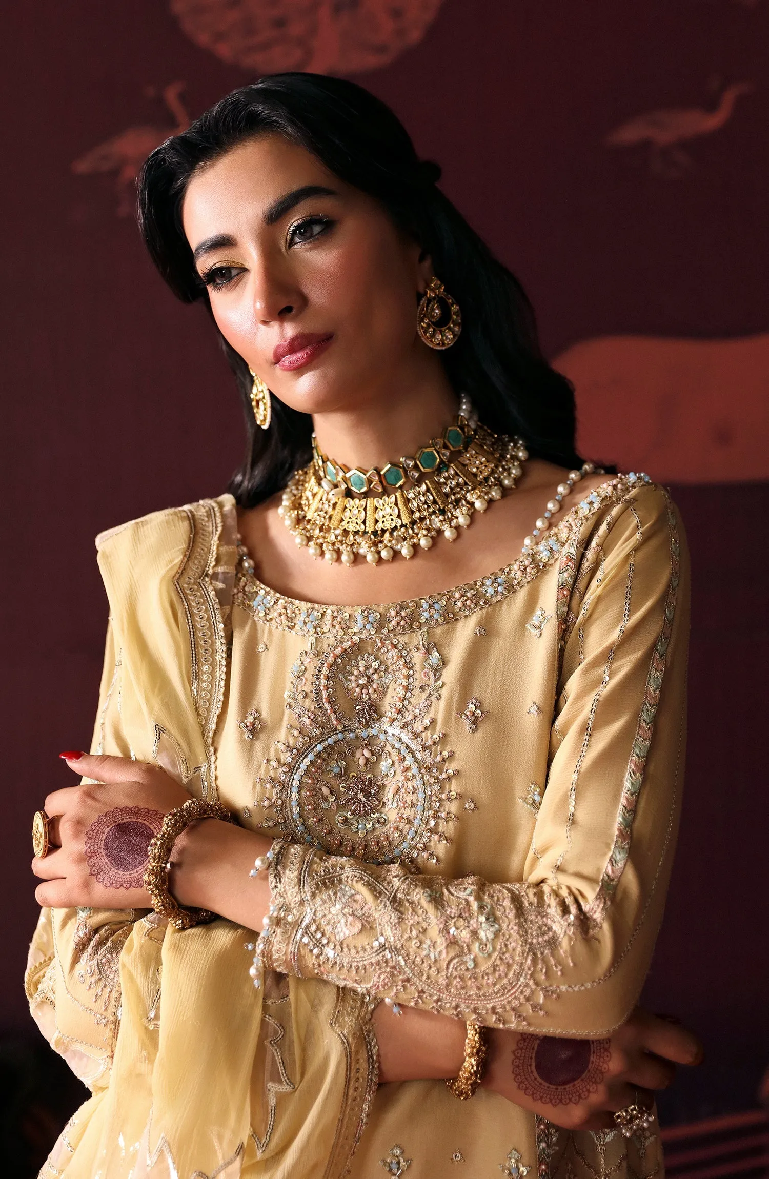 Devdas by Emaan Adeel Embroidered Chiffon Unstitched 3Ps Suit - MEERA