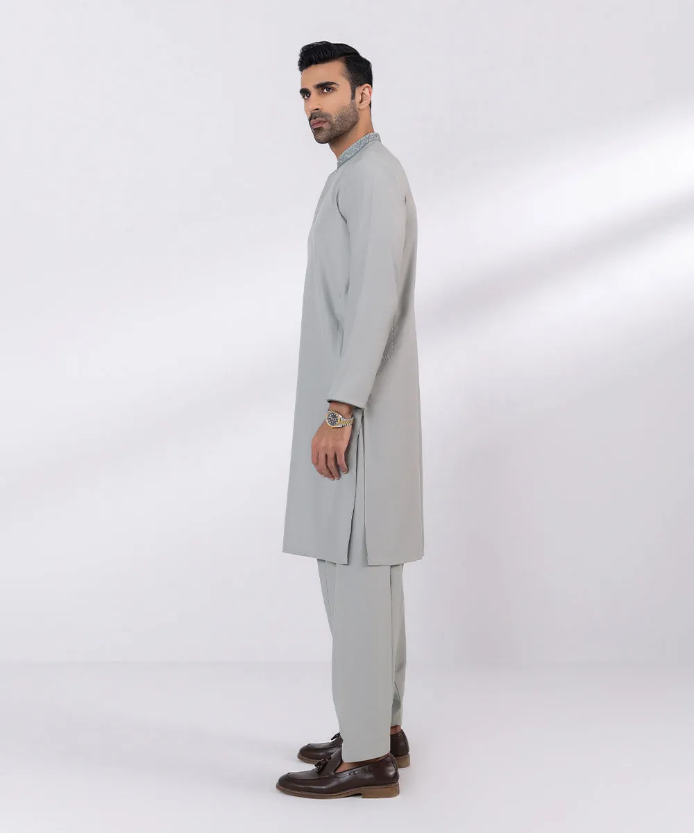 Embroidered Wash & Wear Suit