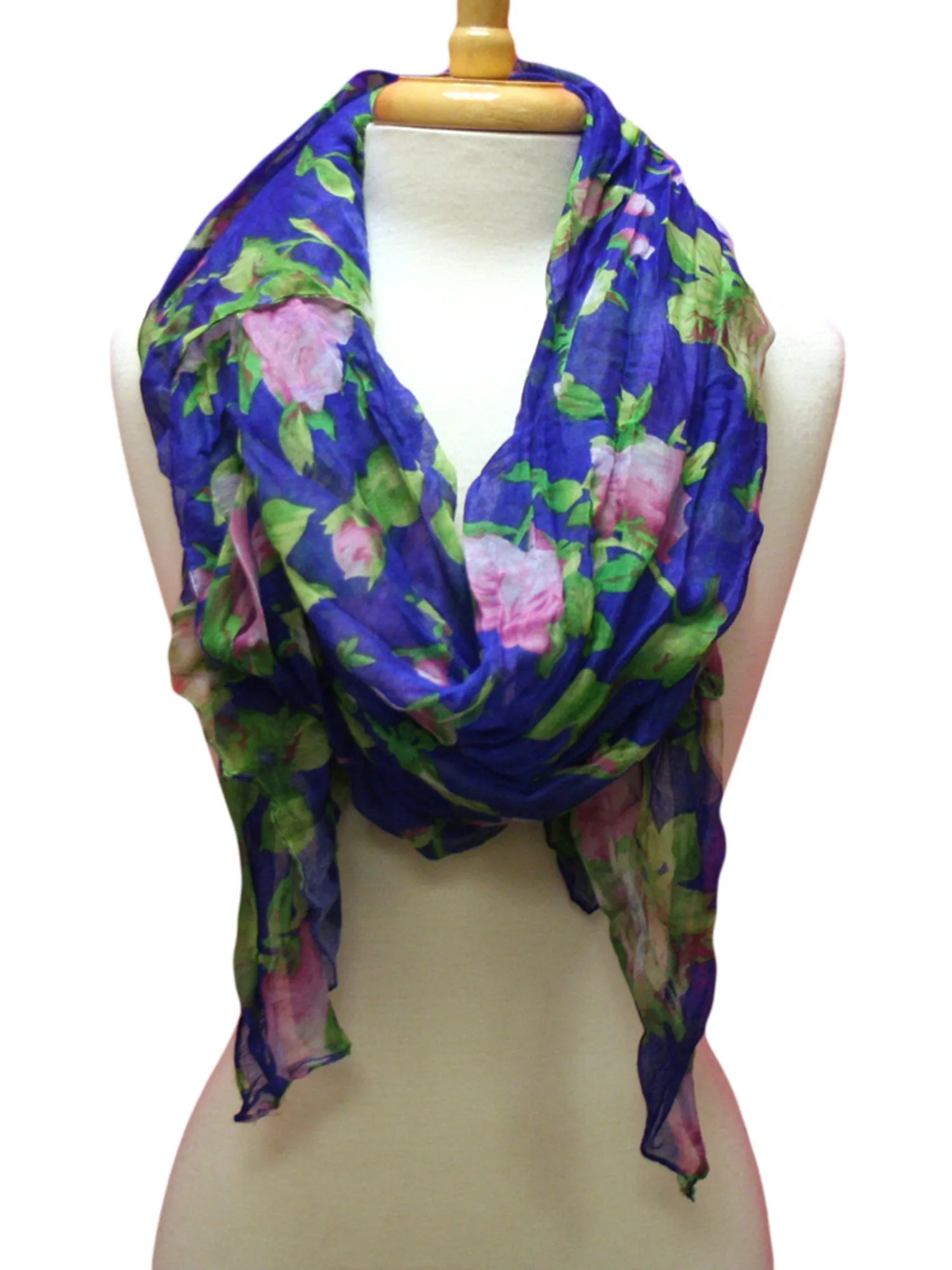 Floral Crinkled Scarf Wrap