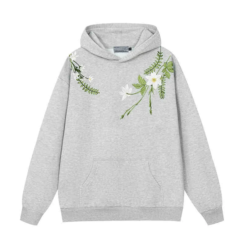 Floral Embroidered Fleece Hoodie