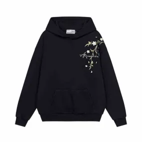 Floral Embroidered Graphic Hoodie