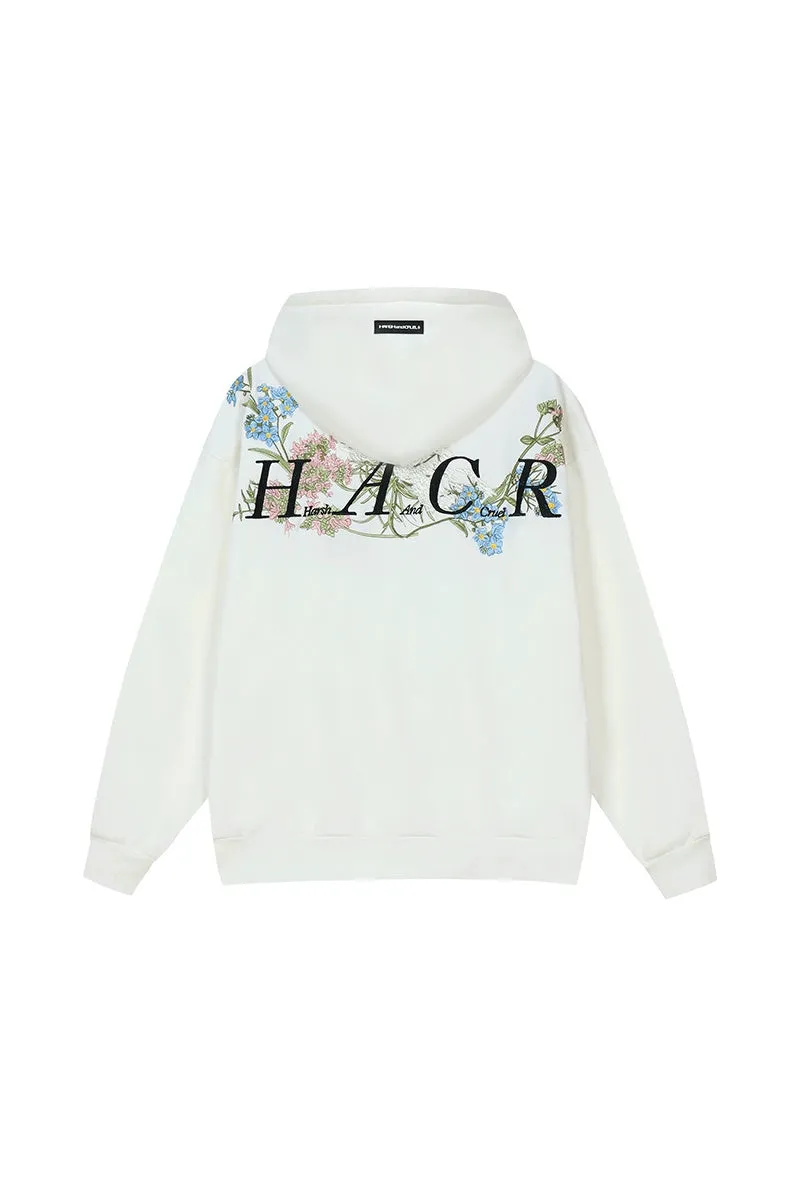 Floral Embroidered Oversized Hoodie