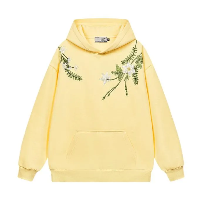 Floral Embroidery Oversized Hoodie