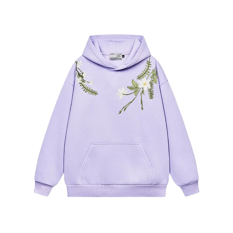 Floral Embroidery Oversized Hoodie