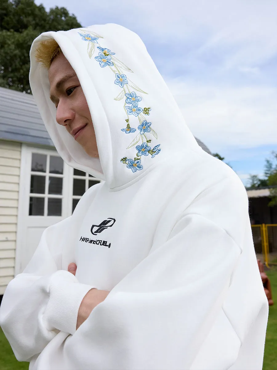 Floral Hood Embroidered Hoodie