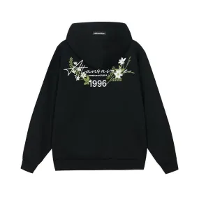 Floral Wreath Embroidered Hoodie