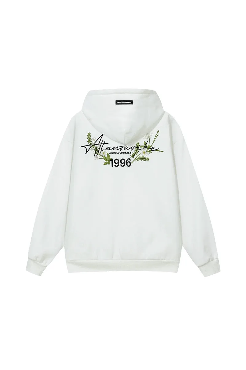 Floral Wreath Embroidered Hoodie