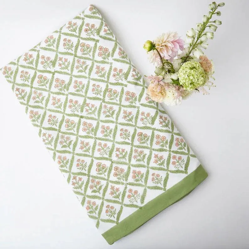 French Green Tablecloth