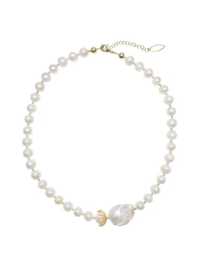 Freshwater Pearls with Baroque Pearl Necklace HN039