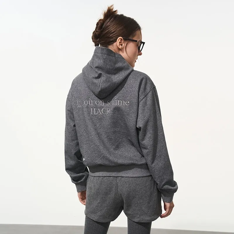 Glitter Embroidered Logo Hoodie