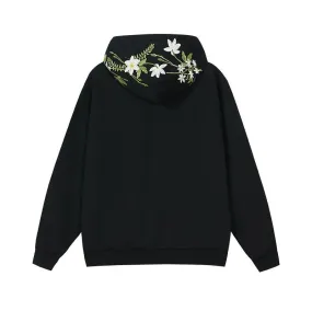 Green Floral Embroidered Hoodie