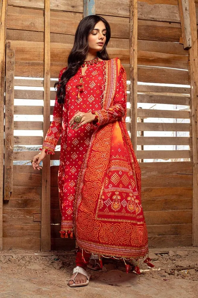 Gul Ahmed Chunri Embroidered Lawn Unstitched 3Pc Suit CL-42004A