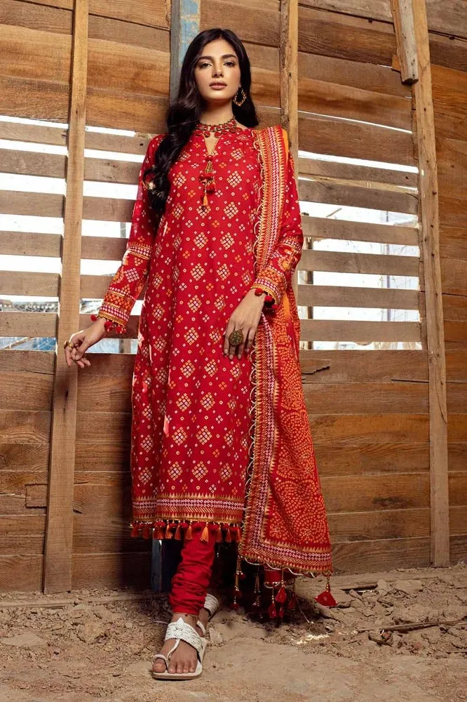 Gul Ahmed Chunri Embroidered Lawn Unstitched 3Pc Suit CL-42004A