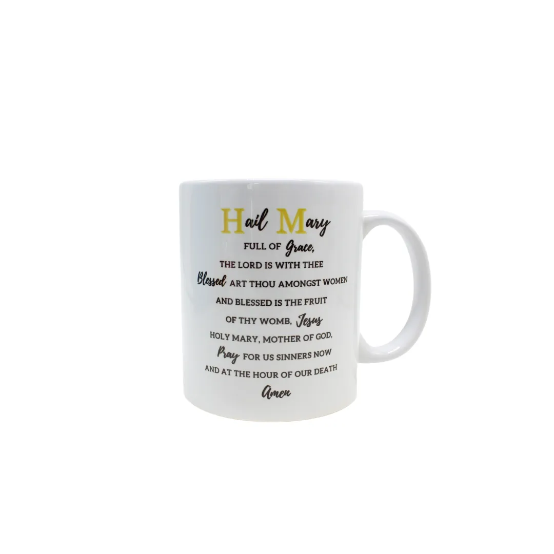 Hail Mary Prayer Ceramic Mug