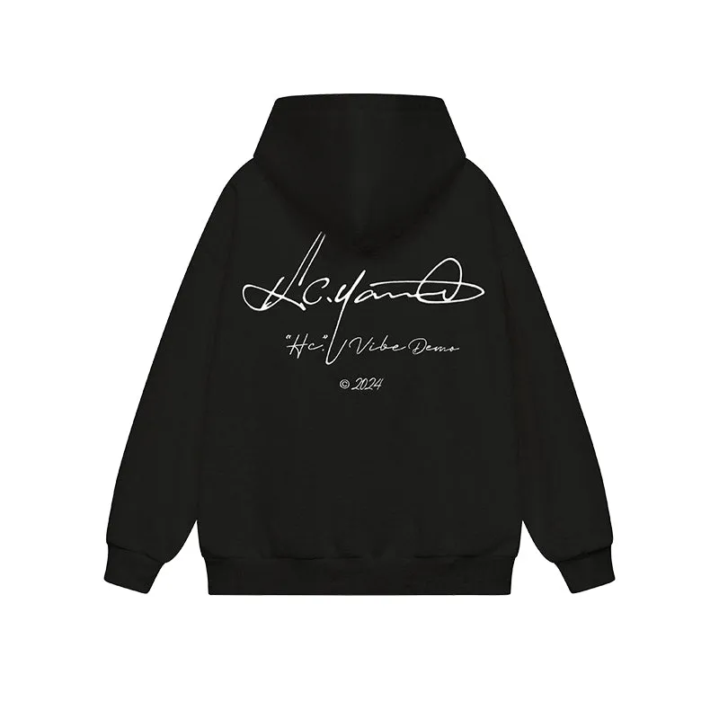 Handwritten Embroidered Zip up Hoodie