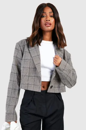 Heritage Check Boxy Cropped Blazer