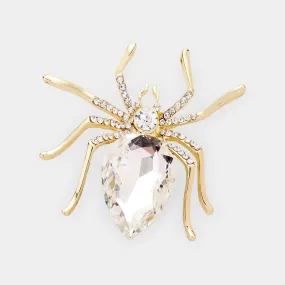 iLLASPARKZ Crystal Rhinestone Pave Spider Pin Brooch