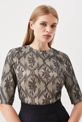 Jersey Lace Top | Karen Millen