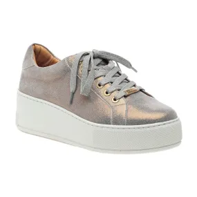 J/Slides Maya Bronze Metallic Suede Lace-Up Platform Sneaker