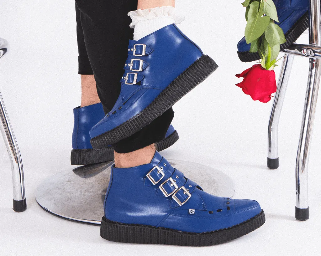 Lazuli Blue TUKskin 3-Buckle Pointed Creeper Boot