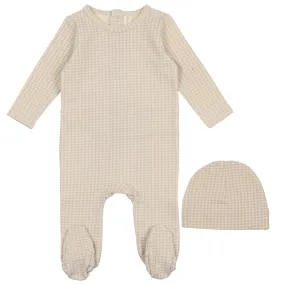 Lilette Mist Check Printed Stretchie and Beanie