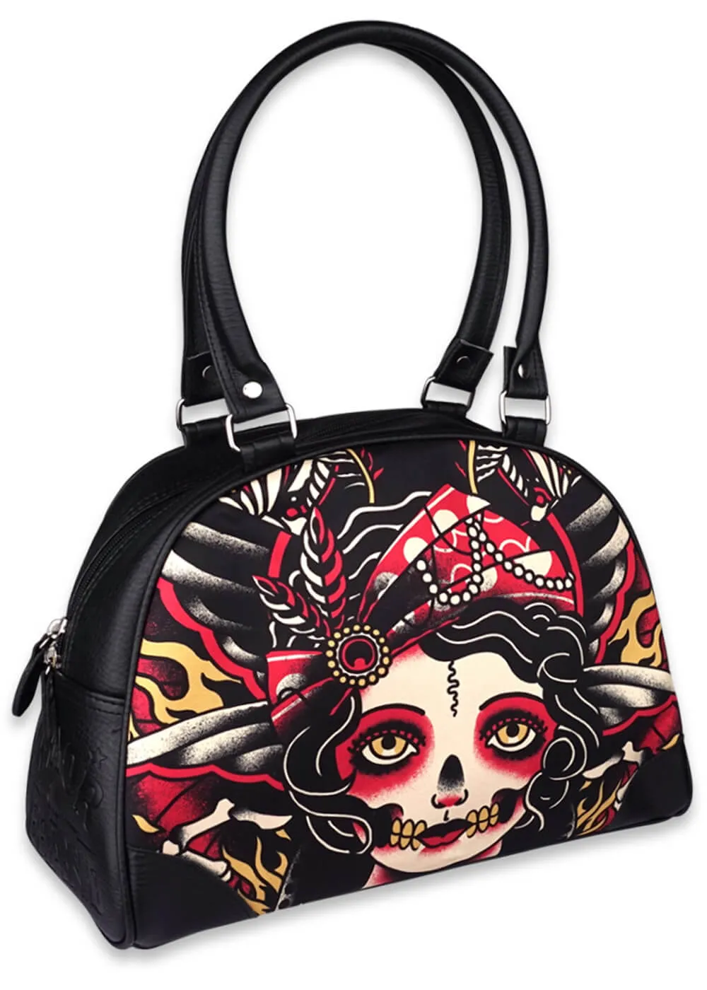 Liquorbrand Gypsy Moth Bowler Handbag Black