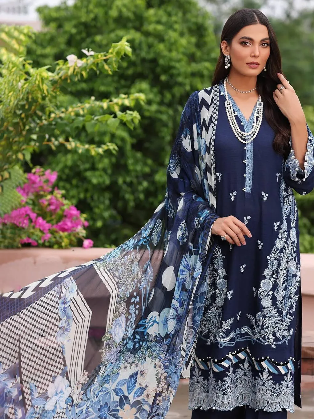 Luxe by Elaf Premium Dobby Lawn Unstitched 3Pc Suit ELJ-04B AMUSE ME