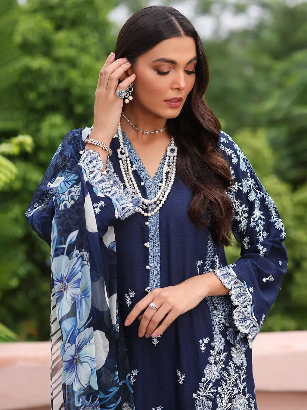 Luxe by Elaf Premium Dobby Lawn Unstitched 3Pc Suit ELJ-04B AMUSE ME