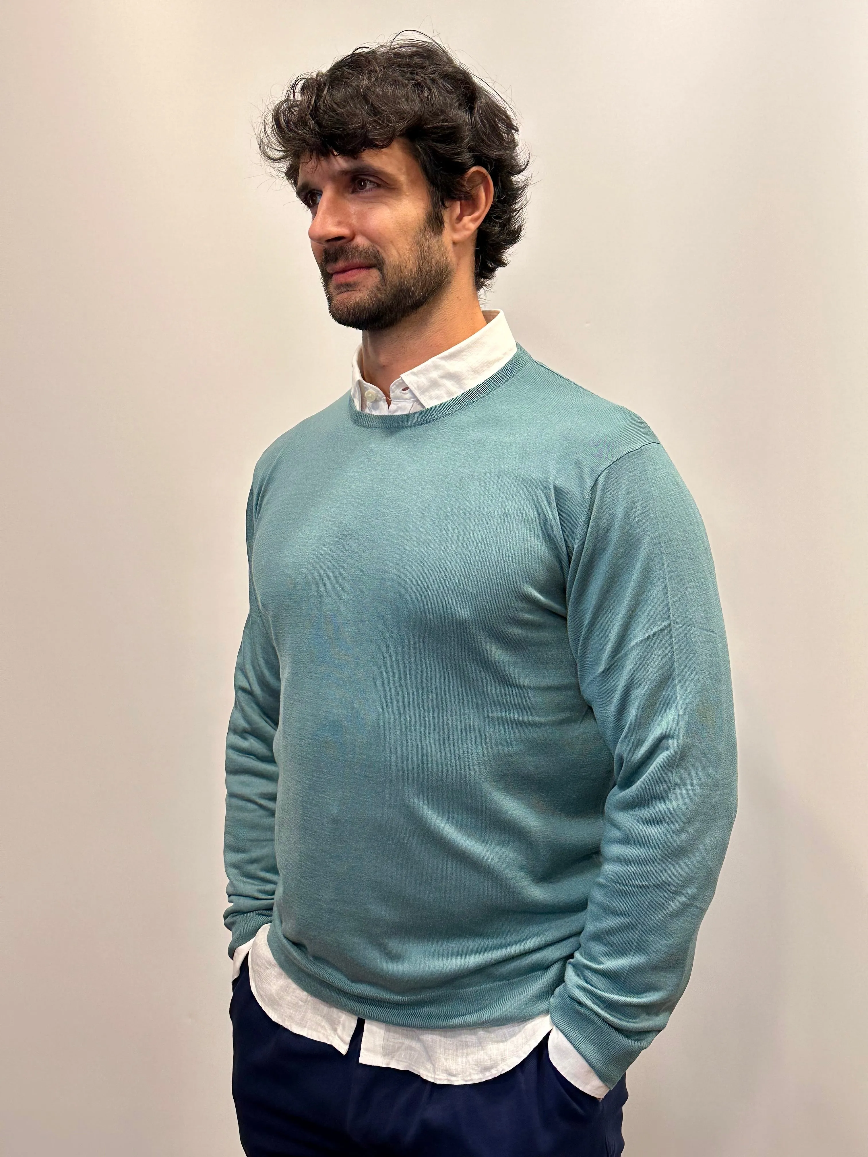 MAGLIONE 4 SEASON GIROCOLLO SETA E CASHMERE