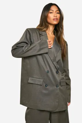 Marl Oversized Slouchy Longline Blazer