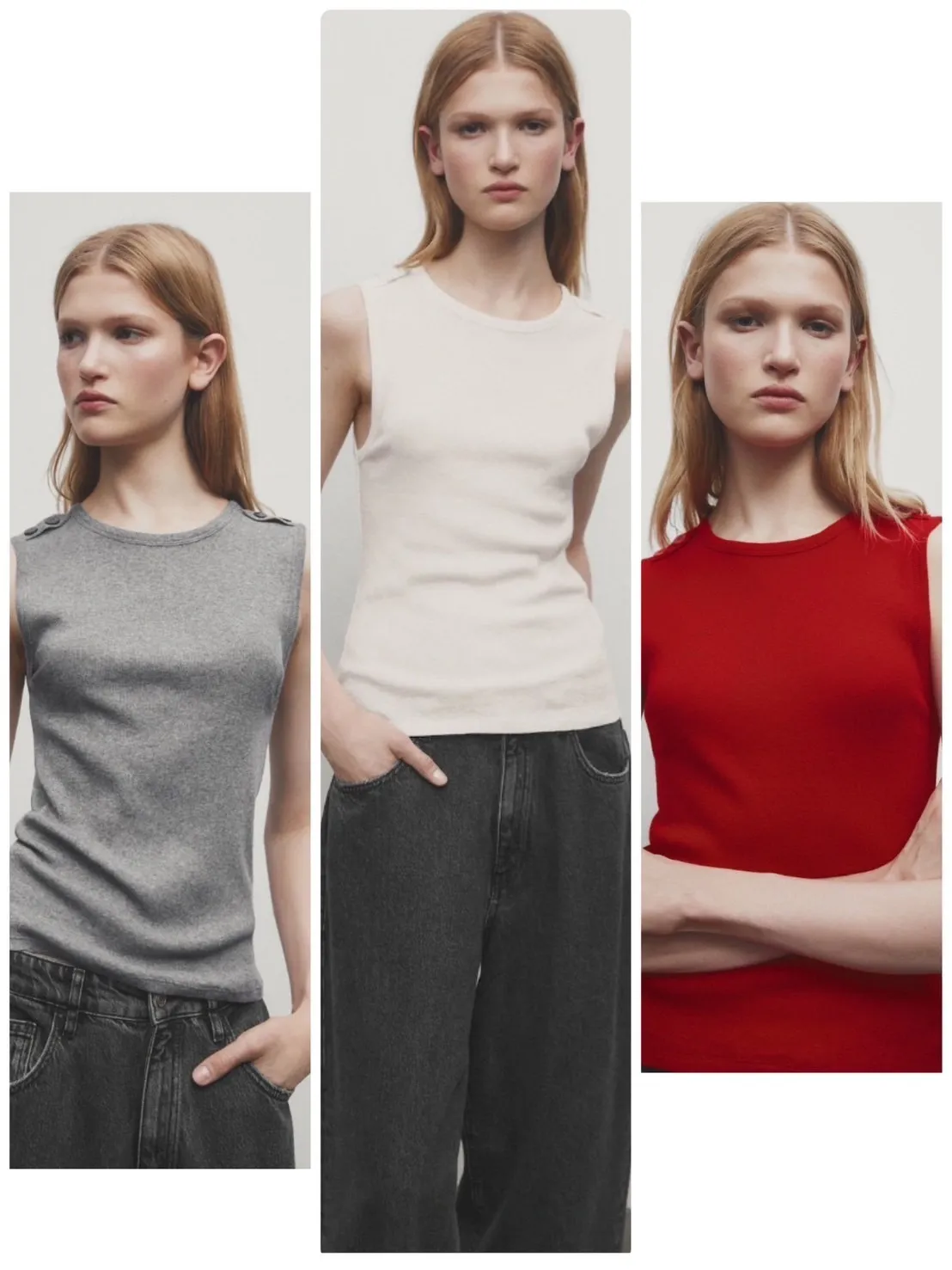 Massimo Dutti  |Cashmere Sleeveless Plain Cotton Tanks & Camisoles