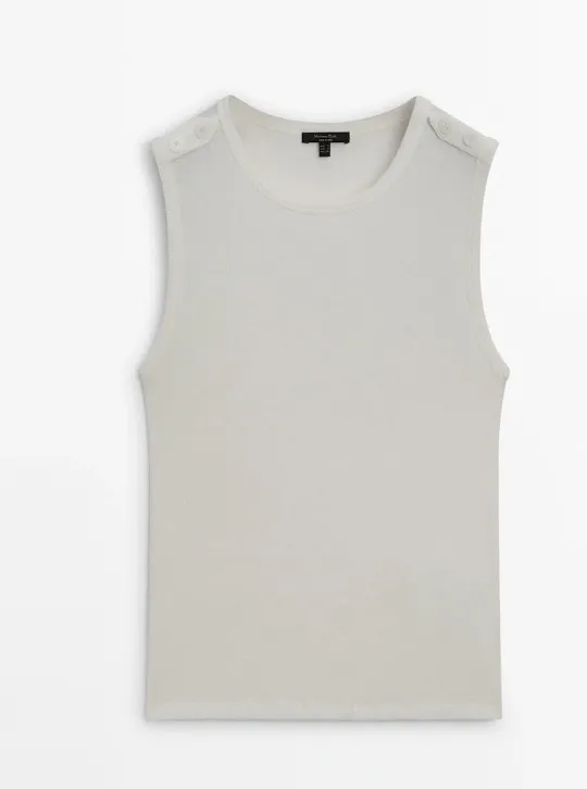 Massimo Dutti  |Cashmere Sleeveless Plain Cotton Tanks & Camisoles