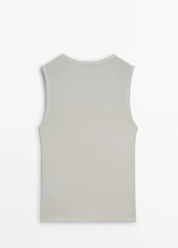 Massimo Dutti  |Cashmere Sleeveless Plain Cotton Tanks & Camisoles