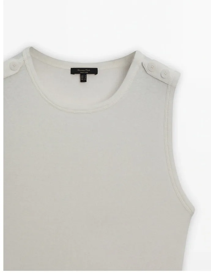 Massimo Dutti  |Cashmere Sleeveless Plain Cotton Tanks & Camisoles