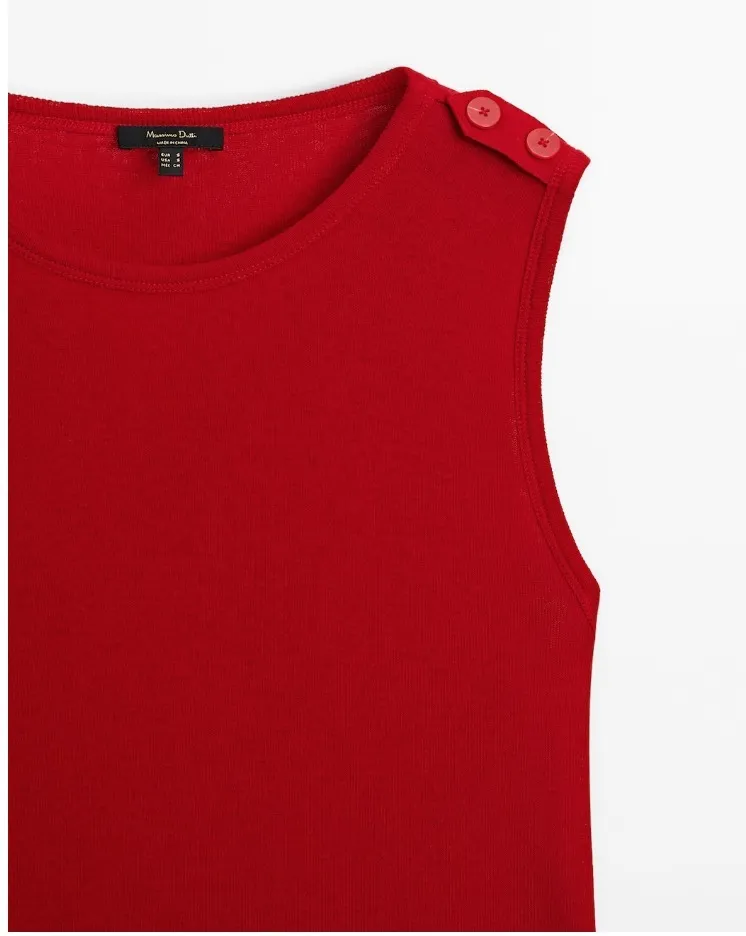 Massimo Dutti  |Cashmere Sleeveless Plain Cotton Tanks & Camisoles