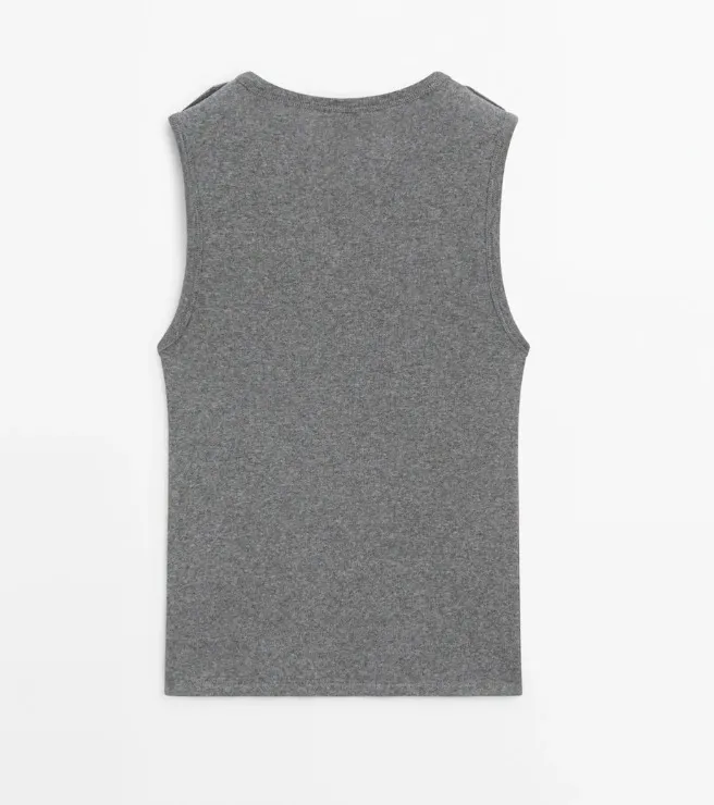 Massimo Dutti  |Cashmere Sleeveless Plain Cotton Tanks & Camisoles